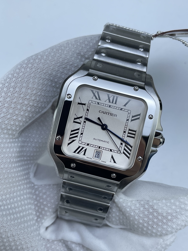 (준비완료/특급배송)NO.2818/ 3K공장 까르띠에 산토스 드 화이트다이얼 40MM 브슬 라지